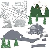 Stanzschablone Weihnachten Stanzformen Christmas Prägeschablonen Metall Schablonen Vorlage Stanze Cutting Die für Scrapbooking, Handwerk, DIY Karten Herstellung, Weihnachtsdeko Grußkarte (Typ B)