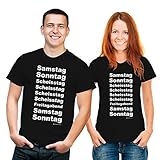 Fun Spruch T-Shirt Samstag Sonntag Scheißtag Größe L