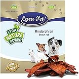 Lyra Pet® 200 STK. + 10 gratis Rinderohren braun rot Kauartikel Kausnack Leckerli Belohnung Rind Hund H