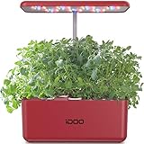 iDOO Hydroponische Anzuchtsysteme, Smart Indoor Garden Anzuchtsystem mit LED Pflanzenlampe, Automatisches Timer Keimungs Kit, Höhenverstellbar, 37cm, Rot (7 Pods)