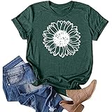 Overdose Sommerbluse Damen, Rundhals Blusentops Kurzarm Druck T-Shirt Sommer Outfits Sportwear Tees Sommertops Casual Oberteile für F