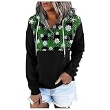 Weihnachten Pulli Damen Oversize sexy Tshirts Damen blusen top Damen Shirt rückenfrei Pulli Damen sexy Coole Shirts Damen Pullover Damen grün Baumwolle musselin Damen one Shoulder Shirt D