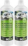 BIOLAB Bio Wohnmobil und Caravan Reiniger Konzentrat (2X 1000 ml) zur Aussen Reinigung von Wohnwagen, Vorzelt, etc. - Regenstreifen E