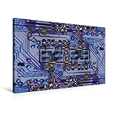 CALVENDO Premium Textil-Leinwand 75 cm x 50 cm quer Eine Leiterplatte oder winterlicher Stadtplan. | Wandbild, Bild auf Keilrahmen, Fertigbild auf echter im gleichen Bild Technologie Technolog