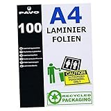 PAVO Laminierfolien A4, 216 x 303mm, 2x 75/80 mic, Hochglanz, 1000 Stück