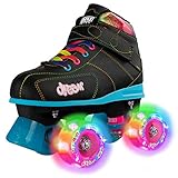 Crazy Skates Dream Roller Skates for Girls and Boys | LED Light-up Wheels | Black