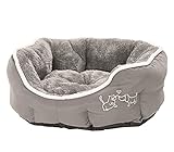 Dehner Hunde- und Katzenbett Sammy, oval, ca. 57 x 52 x 14 cm, Polyester, g