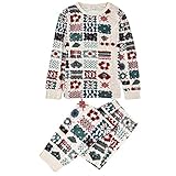 Weihnachtsoutfit Familie Set Weihnachten Schlafanzug Xmas Druck Zweiteiler T Shirt & Hosen Outfits Langarm Weihnachtspyjama Nachtwäsche Rot Für Herbst Winter Weihnacht Neuj