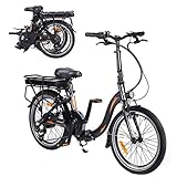 CM67-F054 Elektro Faltfahrrad 20 Zoll Klappfahrrad E-Bike Aus Alu Quick-Fold-System 7 Gang Faltbares Fahrrad Elektro Faltrad Klapprad Elektro Mit LED-Licht Ebike Damen Herren Load Capacity 120KG