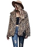 Oneiytusdk Damen-Mantel, gekerbtes Revers, schmale Passform, mittellang, Business Casual Winter Outwear, gestreift, 36