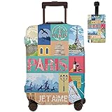 Reisegepäck-Abdeckung, waschbar, kratzfest, Koffer-Schutz, passend für 45,7 - 81,3 cm Gepäck (ohne Gepäck), Paris, XL (29-32 inch luggage),