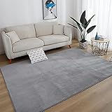 Teppich Modern Super Soft Touch Grau Korallen Teppich Shaggy Wohnzimmer Großer Rugs Flauschiges Schlafzimmer Kurzflor Rugs Indoor Anti Rutsch Carpet Geeignet für Wohnkultur(27)