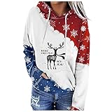 Damen Classics Hoody Outdoor Sweatshirt Vintage Langarmshirt Komfortabel Schön Pullover Langarm Musterdruck Rundhals Tuniken Warmes Outw