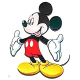 Disney © Mickey Mouse XL MICKY STEHEND - Aufnäher, Bügelbild, Aufbügler, Applikationen, Patches, Flicken, zum aufbügeln, Größe: 20 x 15