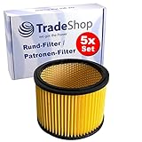 5X Trade-Shop Faltenfilter/Luftfilter/Trockenfilter Ersatz für Parkside PNTS 1250 A1 PNTS 1250 B2 PNTS 1250 C3 PNTS 1250 E4 PNTS 1250 F5