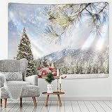 YYRAIN Weihnachtsdekoration Hintergrund Tuch Winter Weihnachten Wohnzimmer Schlafzimmer Kunst Dekoration Wandbehang Weihnachten Zimmer Hintergrund Tuch 230x150