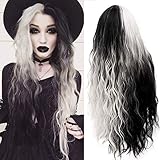 Mildiso Perücke Schwarz Silber grau Damenperücke Lang Gewellt Locken Natürlich/für Frauen Alltag Anime Cosplay Kostümparty Halloween Karneval 034