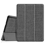 Fintie Hülle für Samsung Galaxy Tab S2 9.7 T810N / T815N / T813N / T819N 24,6 cm (9,7 Zoll) Tablet-PC - Ultra Schlank Ständer Cover Schutzhülle mit Auto Schlaf/Wach Funktion, Stoff dunkelg