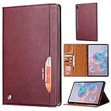 ZHIWEI Tablet PC Tasche Tablet-Fall für Samsung Galaxy Tab S7 FE T730 T735 Faltständerabdeckung mit Auto-Weck- / Schlaf-Tablet-Gehäuseabdeckung (Color : Red Wine)