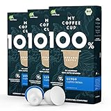 My Coffee Cup – LUNGO CAFFÈ CREMA– BIO-KAFFEE 3 PACKUNGEN I 30 Kaffeekapseln für Nespresso®³-Kapselmaschinen I 100% industriell kompostierbare Kaffeekapseln – 0% Alu I Nachhaltige Kaffeekap