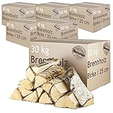 Brennholz Kaminholz Birkenholz Holz Auswahl 5 - 500 kg Birke Für Ofen und Kamin Kaminofen Feuerschale Grill Feuerholz Holzscheite 25 cm Kammergetrocknet Flameup, Menge:180 kg