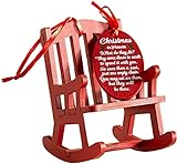 JeeKoudy Christmas In Heaven Memorial Ornament Mini-Holz-Schaukelstuhl mit aussagekräftigem Tag-Zeichen Wohnkultur für Desktop