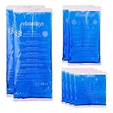 Relaxdays Kühlpads Gel im 8er Set, Erste Hilfe, wiederverwendbar, 3 Größen, Kalt-Warm Mehrfachkompressen Sport, b