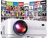 Mini Beamer 6000 Lumen, DBPOWER Heimkino Beamer, Unterstützt Full HD 1080P mit 50000 Stunden LCD, 200' Display Heimkino Beamer kompatibel, TV Stick / HDMI / VGA / USB / AV / Laptop / Smartp