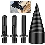 RASHION Holzspalter Schraube Kegel Schaft für Bohrmaschine Stufenbohrer Holzschneider Brennholz Holzspalter Stahl-Kegelbohrer Hochgeschwindigkeits 42mm-16cm …