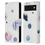 Head Case Designs Offizielle Ninola Punkte Pastell Wasserfarben 3 Leder Brieftaschen Handyhülle Hülle Huelle kompatibel mit Google Pixel 6