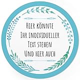 24 INDIVIDUELLE runde Etiketten SELBER GESTALTEN: Blau grün schlicht - Personalisierte Aufkleber für Hochzeit, Geburt, Gläser, Taufe, Konfirmation, Kommunion, Produkte, Ostern, Weihnachten, Geburtstag