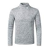 Corumly Herren Pullover Einfach Einfarbig Rollkragen Warmer Langarm Pullover Lässiges Bequemes Sweatshirt XXL