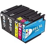 NTT 5 XXL kompatible Druckerpatronen als Ersatz für HP950 XL HP 950 HP-950 HP951-XL HP 951 HP-951(2x Schwarz, 1x Cyan, 1x Magenta, 1x Yellow)