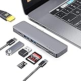 Felotec USB-C-Hub-Adapter, Typ C Thunderbolt 3 Combo Adapter 7-in-2 für MacBook Pro/Air 2019 2018 2017 2016 13' und 15' mit 100 W PD, 4 K HDMI, USB-C Port, SD + MicroSD Kartenleser (Space Gray)