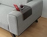 Beckenbau Sofatablett - Dunkelbraun Sofalehnen Ablage - Armlehne mit Pad, rutschfest und Handyhalterung - 45x27