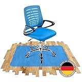 SCHMIEDWERK Bodenschutzmatte farbig | Bürostuhl Unterlage | Kratzfest | Made in Germany (Blau, 80 x 120 cm)