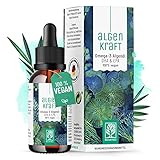 Algenöl Omega 3 Vegan I 1818mg Omega 3 vegan hochdosiert 30% DHA & 15% EPA im optimalen 2:1 Verhältnis - 50 ml Mikroalgenöl Vegan Omega 3 Algenöl aus nachhaltig