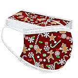 Lulupi 10 Stück Kinder Weihnachten Mundschutz Multifunktionstuch Lustig Einweg Weihnachtsmaske Atmungsaktiv Weihnachtsmotiv Mund-Nasenschutz Christmas Motiv Maske Tücher Halstuch Jungen M
