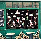 FeiliandaJJ Fensterbilder Weihnachten Selbstklebend Weihnachten Aufkleber Kinderzimmer Fensterdeko Sticker Abnehmbare Statisch PVC Fenstersticker Weihnachtsstrumpf DIY Weihnachtsdeko (70*50CM, A)