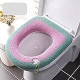 JUSTWEIXING Universal Toilettensitzabdeckung Badezimmer Wechselstrompfer Typ Waschbare WC Winter Warme Sitzmatte mit Flip-Deckel-Griff Toilettensitzkissen (Color : 04)