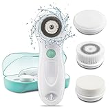 TOUCHBeauty Gesichtsreinigungsbürste Elektrische,Gesicht Reinigungs Set Wasserdicht mit 3 Gesichtsbürsten Aufsätze Nylon & Silikon im Reiseetui-2 Stufen Geschwindigkeiten,Sanfte Exfoliation AG-0759