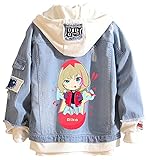 Mädchen Wonder Egg Denim Hoodies Jacke Manga Sonnenblume Langarm Jeans Outwear Jungen Casual Rika Sawaki Ohto Winter Knöpfe Denim Mantel, 06 Wonder Egg Denim Hoodies, 42