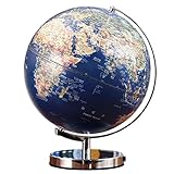 HTOUR Globen für Kinder, beleuchtete Weltkugel für Kinder, dreidimensionales Relief aus Metall HD-Erdkugeln Desktop 360 deg; Rotation Globes Home O