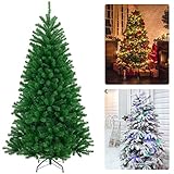 Künstlicher Weihnachtsbaum 150cm mit 450 Spitzen, Tannenbaum Künstlich Grün mit Baum Ständer aus Metall, Spritzguss Weihnachtsbaum Nordmanntanne Schwer Entflammbarer PVC