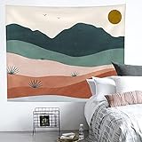 Wandteppich Kaktus Vogel Berg Wandtuch Polyester Deko Schlafzimmer Wandbehang Wanddeko Wohnzimmer Tapestry Aesthetic Room Decor Wand Zimmer Deko Aesthetic Wandteppiche 150x230