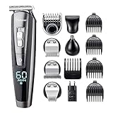 Hatteker Bartschneider Bart Trimmer Haarschneidemaschine Herren Haartrimmer Haarschneider Nasentrimmer Bodygroomer Wasserdichter 5 In 1