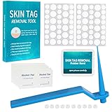 Stielwarzen Entfernen Schnell Kit, Fibrom Entfernungsgerät für 2 mm bis 4 mm Stielwarzen mit 36 Skin Tag Remover Patch, Grünes Haut-Tag-Entfernungsset, für Gesicht, Hals und Körp