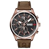 HUGO Herren Analog Quarz Armbanduhr mit Lederarmband 1530162