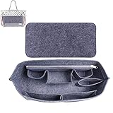 Doxo Felt Organizer Insert Handbag&Tote Purse Organizer Insert Large with Zipper Bag in Bag Fits for Speedy and Neverfull (Large, Gray Bag+Gray Base Shape)