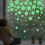Weihnachtsdeko Fenstersticker Weihnachtsschneeflocke Leuchtende Aufkleber Weihnachts-DIY-Dekoration Fensterbilder PVC Fensteraufkleber Deko Weihnachtsdeko Fensterdeko (Statisches Modell , 30x20cm)